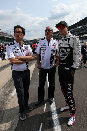 Graham Rahal, Rahal Letterman Lanigan Racing Honda with Bobby Rahal