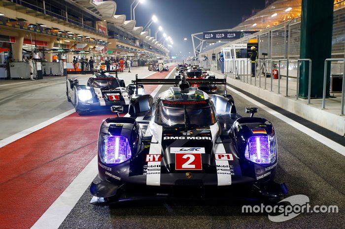 #2 Porsche Team Porsche 919 Hybrid: Romain Dumas, Neel Jani, Marc Lieb, #1 Porsche Team Porsche 919 Hybrid: Timo Bernhard, Mark Webber, Brendon Hartley