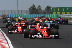 Sebastian Vettel, Ferrari SF70-H leads at the start of the race