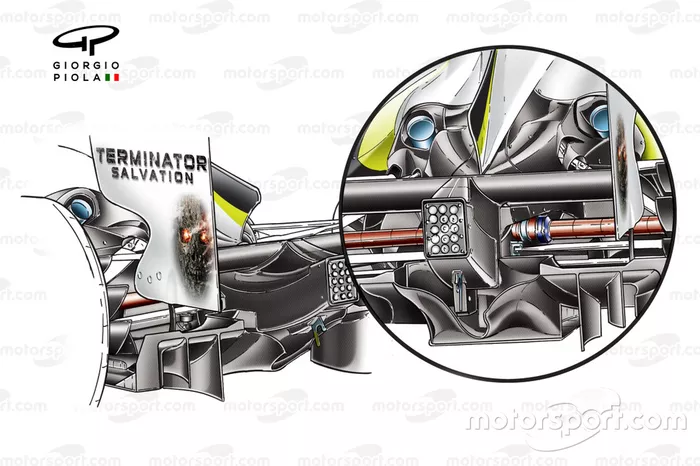 L'évolution du double diffuseur de la Brawn BGP001 à Barcelone