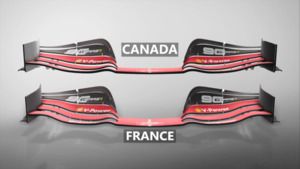 Actualización del alerón delantero de Ferrari