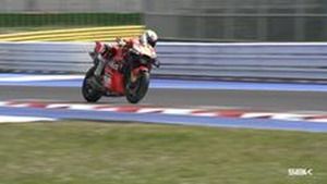 Álvaro Bautista, con la Ducati de MotoGP en Misano