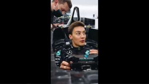 George Russell moldea su asiento en Mercedes