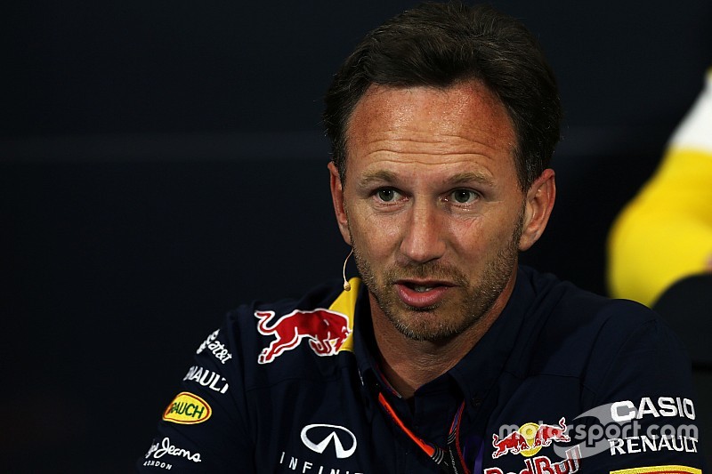 Christian Horner, Chefe da equipe Red Bull Racing na Coletiva de Imprensa da FIA