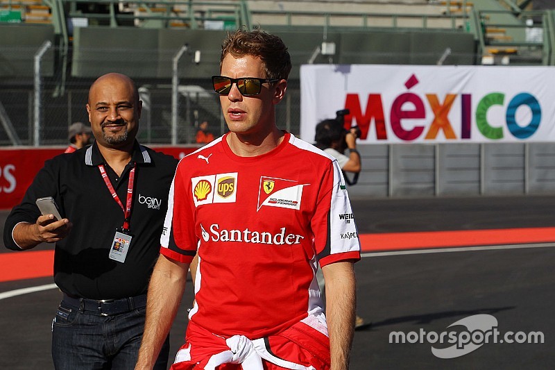 Sebastian Vettel, Ferrari walks the circuit