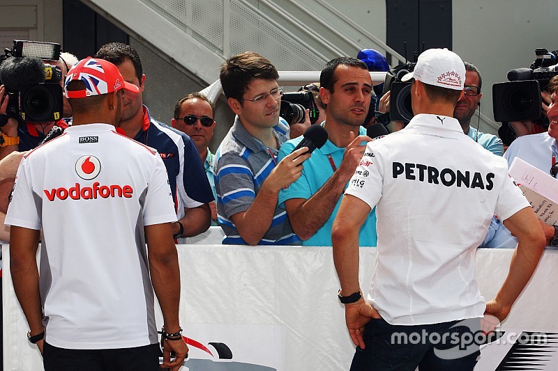 Lewis Hamilton, McLaren Mercedes and Michael Schumacher, Mercedes AMG F1