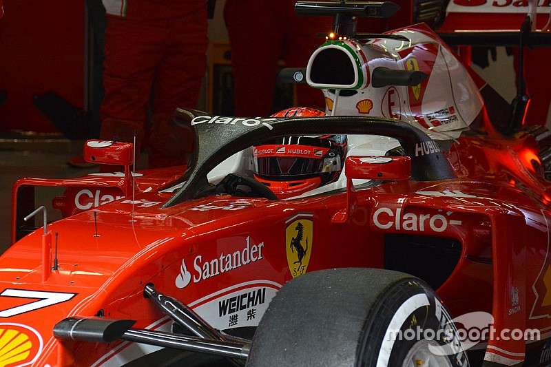 Kimi Raikkonen, Ferrari SF16-H with the F1 Halo cockpit system