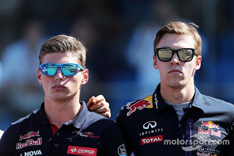 Max Verstappen, Scuderia Toro Rosso and Daniil Kvyat, Red Bull Racing