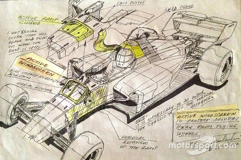 Boceto de Enrique Scalabroni parabrisas activos