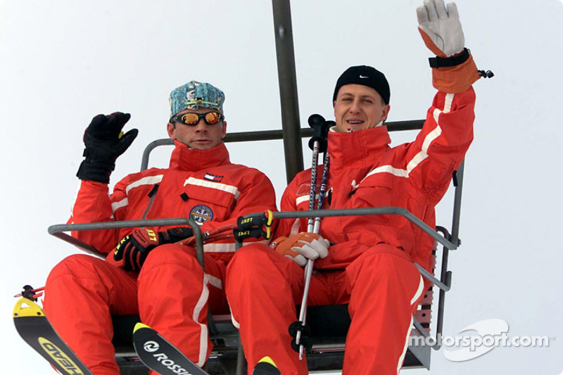 Michael Schumacher during the ski day