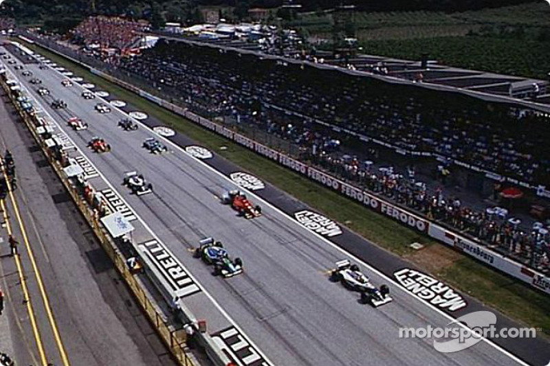 The start: Ayrton Senna on pole