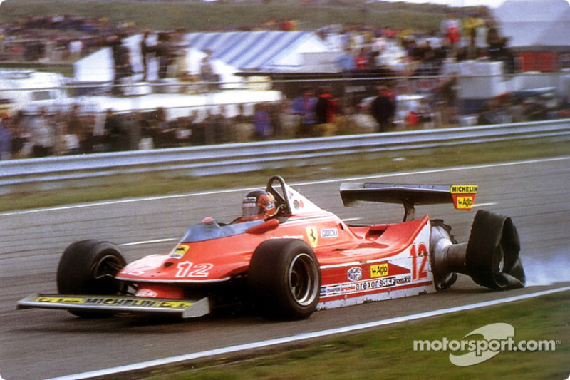 Gilles Villeneuve at full speed on three wheels