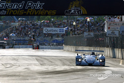 Stefan Johansson taking the checkered flag