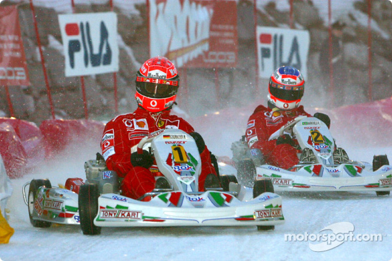 kart race: Michael Schumacher ve Rubens Barrichello