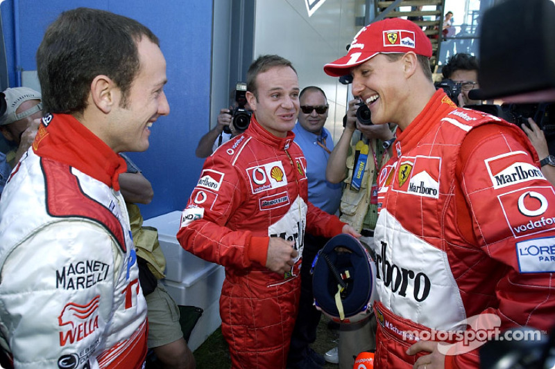 Cristiano da Matta, Rubens Barrichello, Michael Schumacher