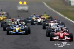 Start: Rubens Barrichello takes the lead