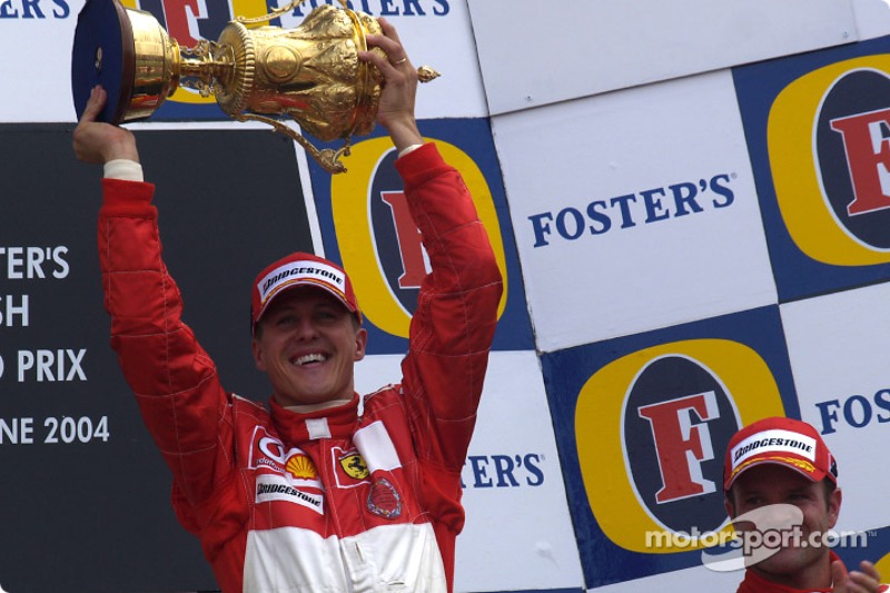 Podium: race winner Michael Schumacher