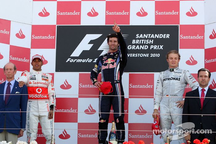 2010 - 1. Mark Webber, 2. Lewis Hamilton, 3. Nico Rosberg