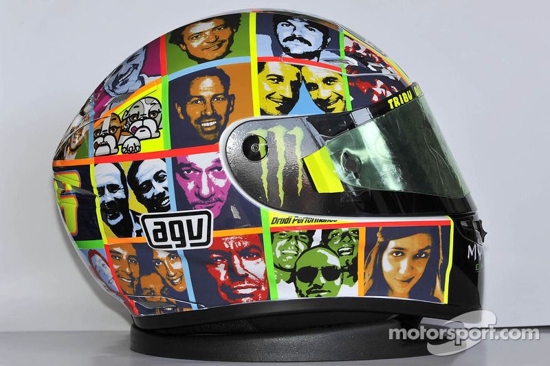 Decoración especial del casco de Valentino Rossi, Fiat Yamaha Team