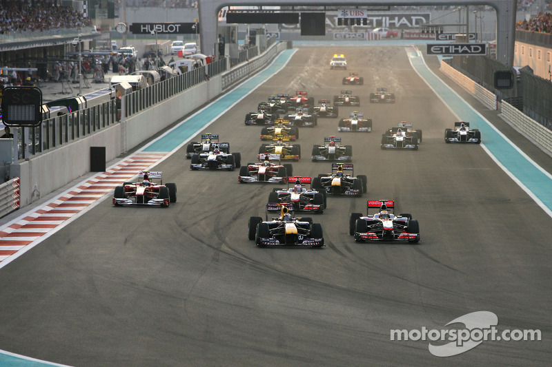 Start of the race, Sebastian Vettel, Red Bull Racing