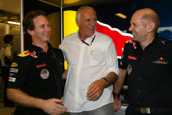 Red Bull : Christian Horner (directeur sportif), Dietrich Mateschitz (propriétaire) et Adrian Newey (directeur technique)