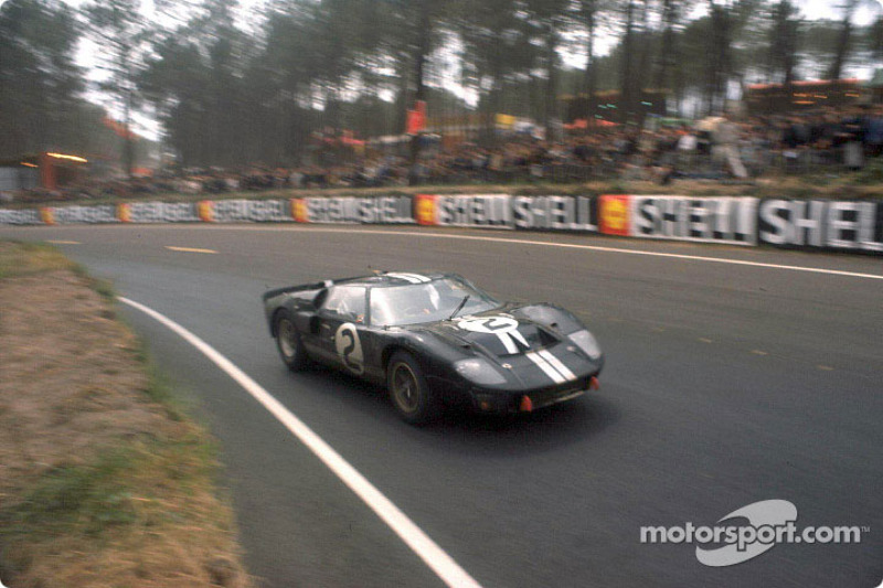 Ford's first win in the 24 Hours of Le Mans, 1966: the winning Ford GT-40 Mark II driven by Bruce McLaren and Chris Amon