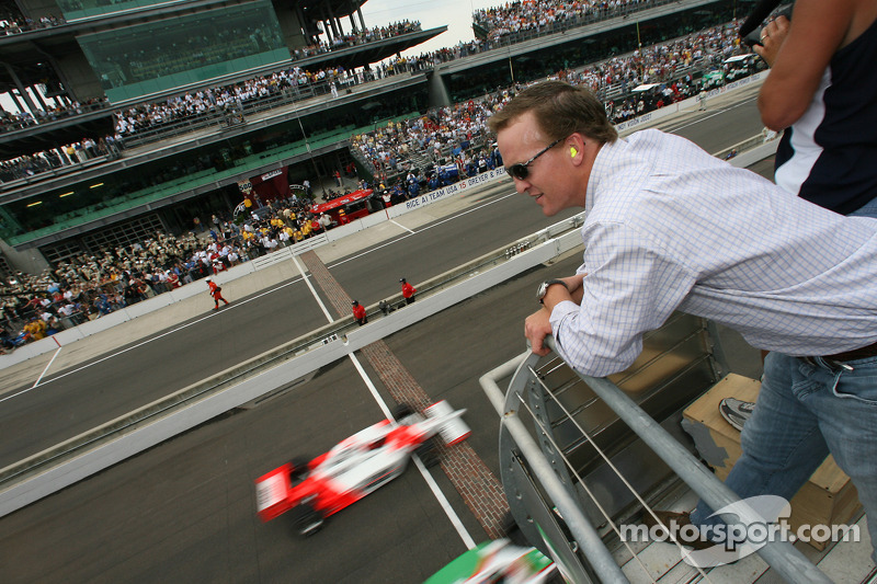 Indianapolis quarterback Peyton Manning watches early race action