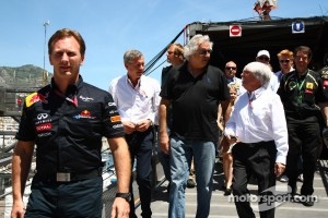 Christian Horner, Red Bull Racing, Sporting Director with Flavio Briatore and Bernie Ecclestone