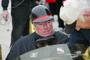 The famous Belond Special was driven to a first place finish in the 1957 500 by Sam Hanks; Johnny Rutherford drove the car for this legends of the Indy 500 event