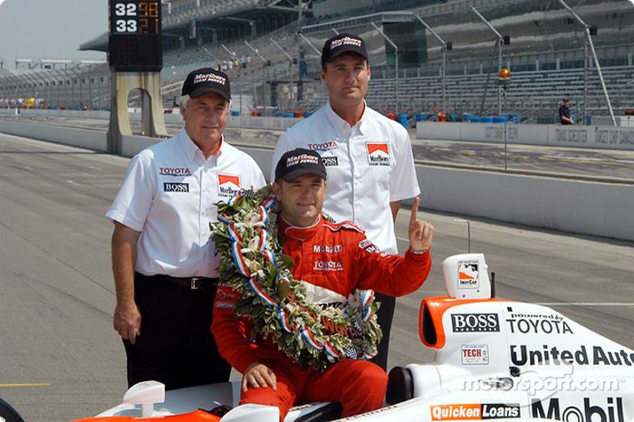 Gil de Ferran con Roger Penske y Tim Cindric