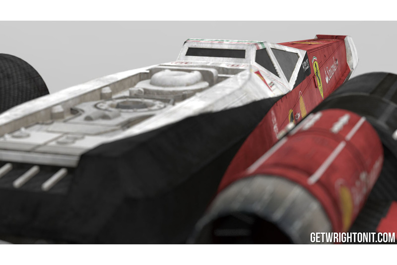 Star Wars X,Wing con la decoración de Ferrari