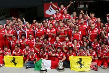 Scuderia Ferrari celebrates Fernando Alonso's victory