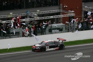 Winner Audi Sport Team WRT Audi R8 LMS: Gregory Franchi, Timo Scheider, Mattias Ekström