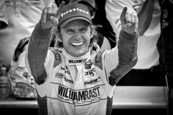 2011 Indy 500 race winner Dan Wheldon, Bryan Herta Autosport with Curb / Agajanian celebrates