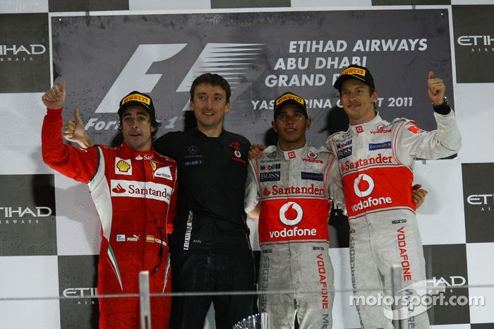 2011: 1. Lewis Hamilton, 2. Fernando Alonso, 3. Jenson Button