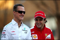 Michael Schumacher, Mercedes GP et Felipe Massa, Scuderia Ferrari