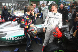 Sebastian Vettel, Red Bull Racing en Michael Schumacher, Mercedes GP