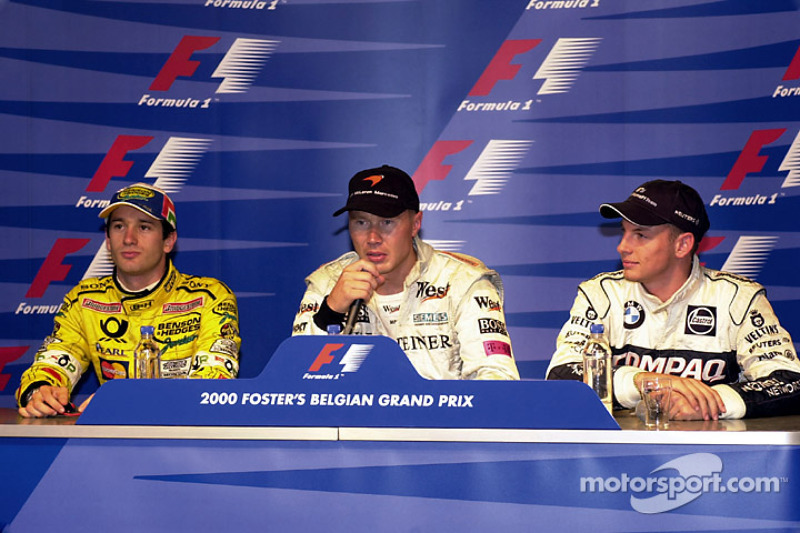 Post-qualifying press conference: pole position Mika Hakkinen, second place Jarno Trulli, third place Jenson Button