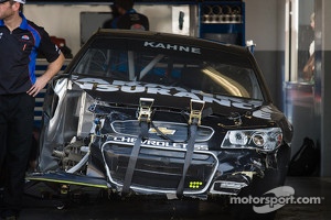 Wrecked car of Kasey Kahne, Hendrick Motorsports Chevrolet