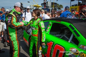 Danica Patrick, Stewart-Haas Racing Chevrolet with crew chief Tony Gibson