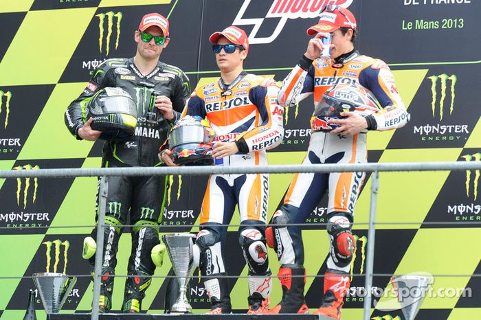 Podio: 1º Dani Pedrosa, 2º Cal Crutchlow, 3º Marc Márquez