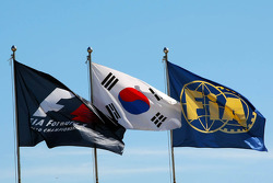 F1, FIA and Korea flags