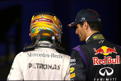 Mark Webber, Red Bull Racing ve Lewis Hamilton, Mercedes Grand Prix