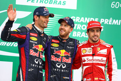 Mark Webber, Red Bull Racing ; Sebastian Vettel, Red Bull Racing ; Fernando Alonso, Ferrari