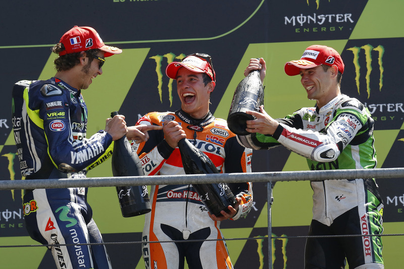 Vainqueur: Marc Marquez, 2ème Valentino Rossi, 3ème Alvaro Bautista