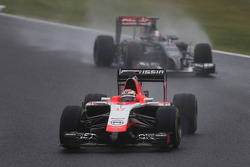 Jules Bianchi, Marussia F1 Team MR03 leads Adrian Sutil, Sauber C33