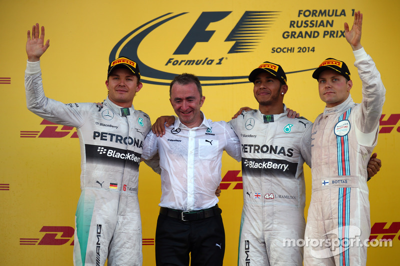 Nico Rosberg, Lewis Hamilton e Valtteri Bottas