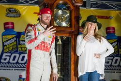 Race winner Dale Earnhardt Jr. with girlfriend Amy Reimann