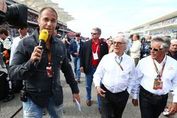 Kai Ebel, presentador de RTL TV Presenter con Bernie Ecclestone y Mario Andretti, Circuit de Americas, Embajador Oficial de la parrilla