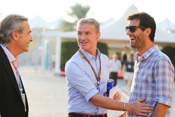 (I a D): Carlos Sainz con David Coulthard, Red Bull Racing y Scuderia Toro / BBC Television Commentator y Mark Webber, Piloto del equipo Porsche WEC